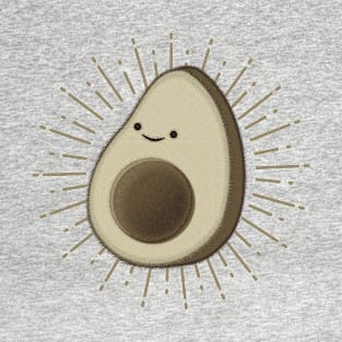 Cute Avocado Cartoon In Vintage Style T-Shirt